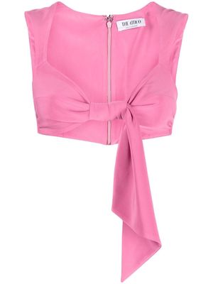 The Attico knot-detail cropped top - Pink
