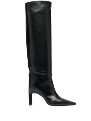 The Attico leather knee-length boots - Black