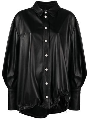 The Attico leather shirt jacket - Black