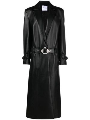 The Attico leather trench coat - Black