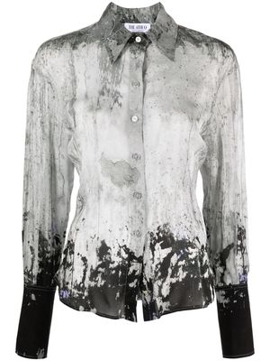 The Attico Lily abstract-print shirt - Grey