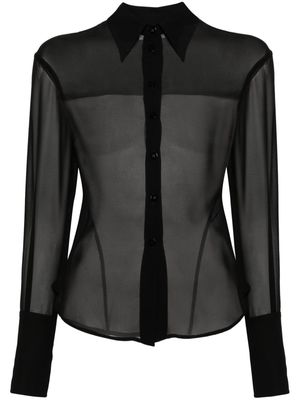 The Attico Lily chiffon shirt - Black
