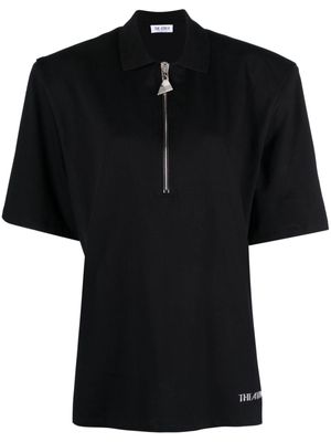The Attico logo-appliqué cotton polo shirt - Black