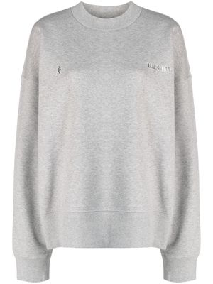 The Attico logo-appliqué drop-shoulder cotton sweatshirt - Grey