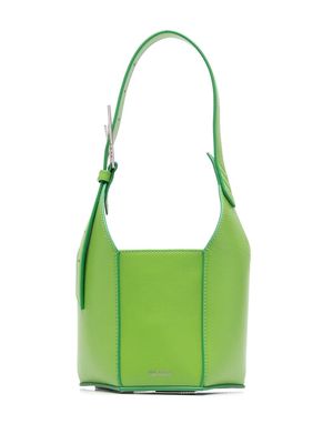 The Attico logo-detail leather tote bag - Green