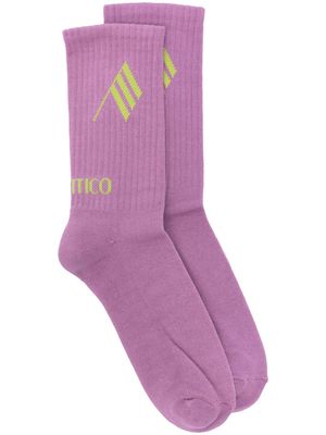 The Attico logo-jacquard ankle socks - Purple