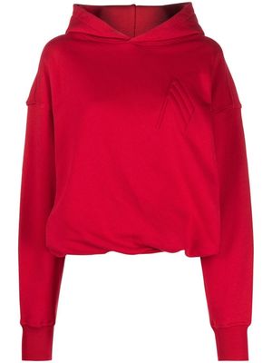 The Attico logo print hooded sweatshirt - Red