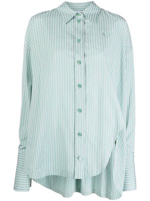 The Attico long-sleeve stripe-pattern shirt - Green