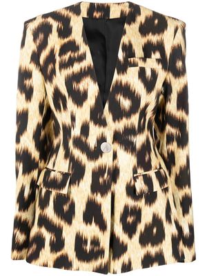 The Attico Louise leopard-print blazer - Black