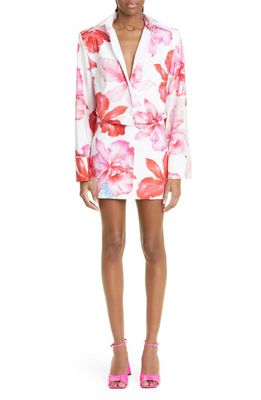 The Attico Margot Orchid Long Sleeve Cotton Shirtdress in Pink Shades