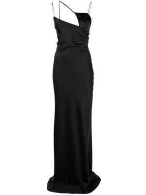 The Attico Melva cut-out satin gown - Black
