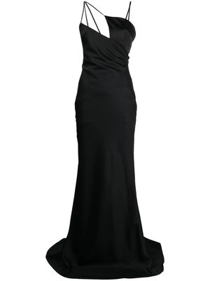 The Attico Melva satin long dress - Black