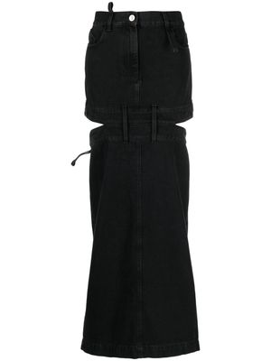 The Attico midi denim skirt - Black
