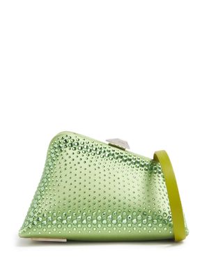 The Attico Midnight crystal-embellished clutch bag - Green