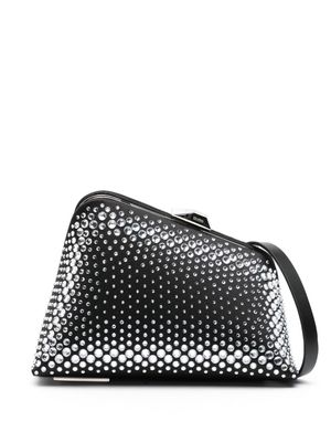The Attico Midnight rhinestone-embellished clutch bag - Black