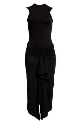 The Attico Mirna Cutout Asymmetric Sleeveless Dress in Black