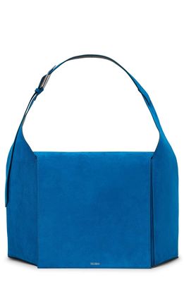 The Attico Morning Suede Shoulder Bag in Blue