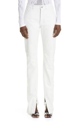 The Attico Narrow Lambskin Leather Pants in White