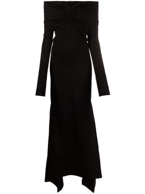 The Attico off-shoulder maxi dress - Black