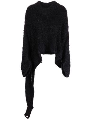 The Attico open-knit V-neck jumper - Black