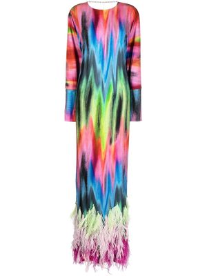 The Attico Ophelia spectrum-print maxi dress - Multicolour