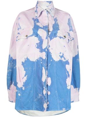 The Attico oversized bleached-effect shirt jacket - Purple
