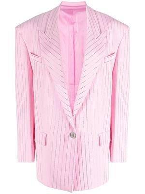 The Attico pinstripe single-breasted blazer - Pink