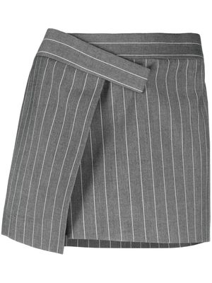 The Attico pinstripe wrap miniskirt - Grey