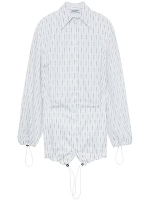 The Attico pinstriped cotton mini shirtdress - White