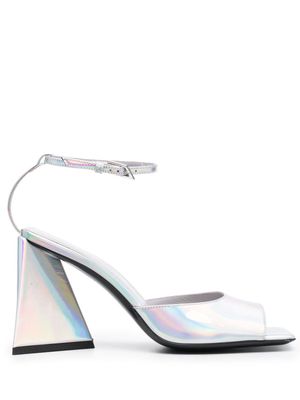 The Attico Piper 85mm holographic sandals - Silver
