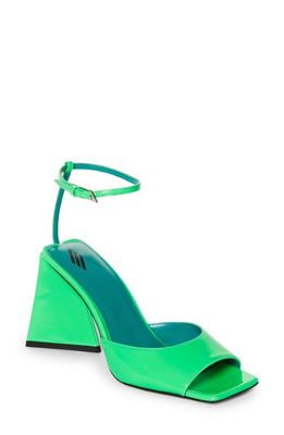 The Attico Piper Ankle Strap Sandal in Fluo Emerald