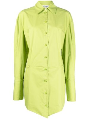 The Attico pleated-detail shirt dress - Green