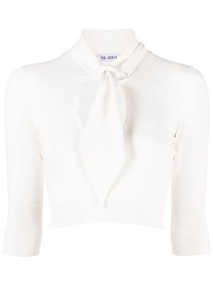 The Attico pussybow cut-out top - White