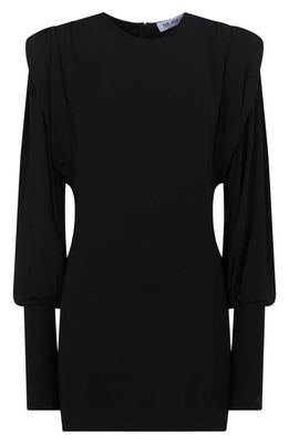 The Attico Quinn Juliet Sleeve Minidress in Black