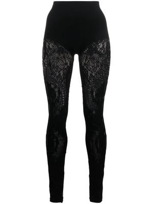 The Attico Rhonda cut-out lace leggings - Black