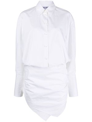 The Attico ruched-front shirtdress - White