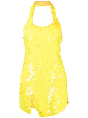 The Attico scale-effect cut-out mini dress - Yellow