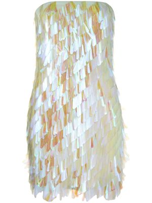 The Attico sequin-embellished minidress - Neutrals