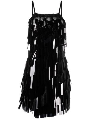 The Attico sequin fringe mini dress - Black