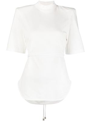 The Attico short-sleeve belted shirt - White