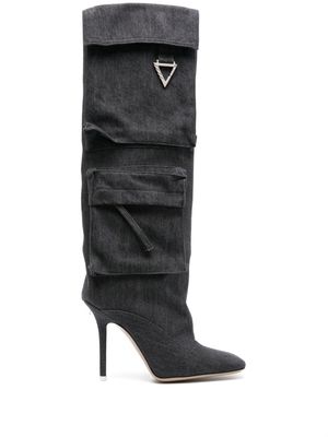 The Attico Sienna 105mm denim boots - Grey