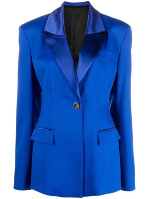 The Attico silk single-breasted blazer - Blue