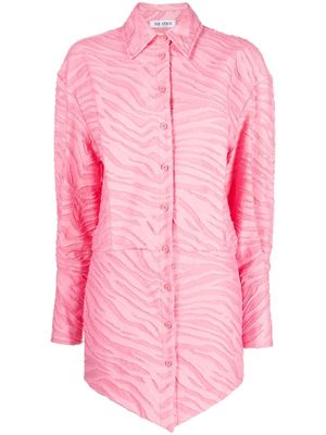 The Attico Silvye zebra-patterned shirt dress - Pink