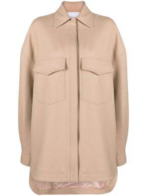 The Attico single-breasted long-sleeve coat - Neutrals