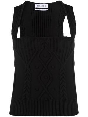 The Attico Sofia knitted sleeveless top - Black
