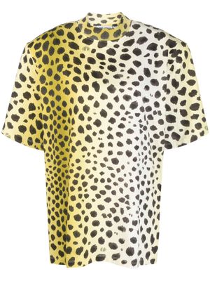 The Attico spot-print shoulder pad T-shirt - Yellow