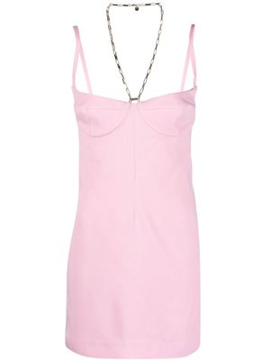 The Attico square-neck backless mini dress - Pink
