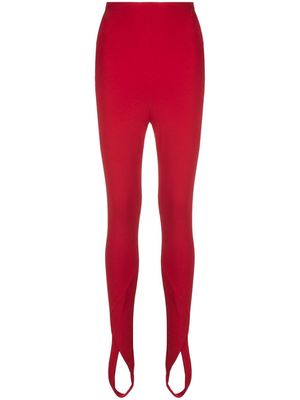 The Attico stirrup-cuff trousers - Red