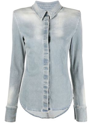 The Attico stonewashed concealed-fastening shirt - Blue