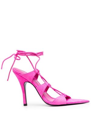 The Attico strap-detail open-toe sandals - Pink